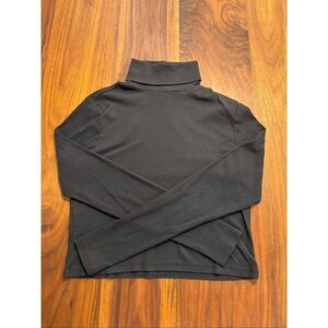 Levi's Women's Black Moon Rib Turtle Neck Cropped Pullover Top Large